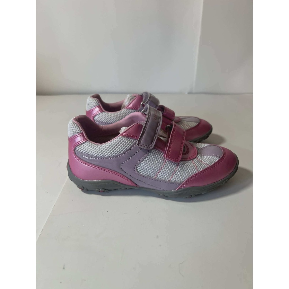 Geox Respira Girls Metallic Pink Purple Mesh Sneakers Shoes Size US 12 EUR 30